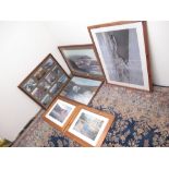 Staithes in Winter, Summer and a storm, Staithes photo. montage and two others in pine frames,