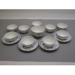 Royal Copenhagen Blue Fluted tea ware - 9 cups, 4 saucers and a sugar bowl