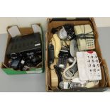 Two Vintage Ericsson mobile phones, LG mobile phone, British Telecom, Visconet telephone and other