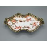 Royal Crown Derby Imari pattern quatrefoil dish, no.2649, L29.5cm