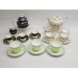 Coalport 'Hazleton' coffee pot, milk jug and 3 coffee canisters with saucers, a part Aynsley