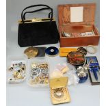 Collection of costume jewellery, a Van Cleef & Arpels scent bottle, a Sheaffer pen, a black