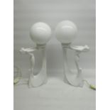 Two Art Deco style white figural table lamps (2)