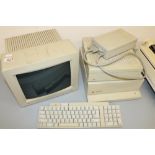 Apple II JS computer comprising Hard Disk 20 SC, RGB Monitor Image Writer II and keyboard complete