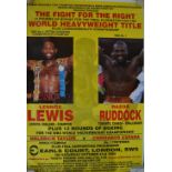 Five original boxing promotional posters to include Frank Bruno vs Nigel Benn 1995 (152x101cm),
