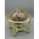Modern table top inlaid 'gemstone' globe