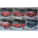 Collection of built Burago Metal Kits, various scales to include Ferrari, Lamborghini, Mercedes