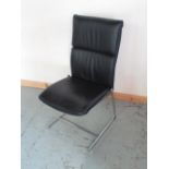 Boss design desk chair black upholstered on chrome supports, H107cm