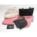 Radley London, Ladies black leather handbag W35.5cm D20cm, Radley Fawn leather shoulder bag with