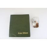 Folder of European modern and GB decimal coinage with a tub of loose GB decimals (qty)