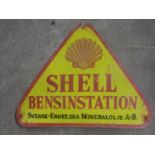 Enamelled sign "Shell Bensinstation" W60cm H51cm
