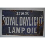 Vintage enamel advertising sign "Use Royal Daylight Lamp Oil". 50.7x30.3cm