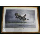 "Lightning" by Michael Rondot depicting The Lightning F2AXN778 taking off (East India) signed by the