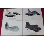 Extremely large collection of caricature prints of aircraft, by Rob Henderson. Including Sukoi Su-