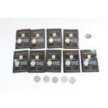 Nine Guinness 1989 commemorative £2 coins in original card wallets and a selection of GB
