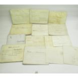 Extensive collection of c18th & c19th Indentures covering Worcestershire, Devon and Yorkshire inc. a