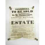 Three C19th auction posters - 'Rainworth Nottinghamshire to be sold by auction by Mr. Hage at the