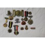 Collection of various medals and badges incl. The Royal Dragoons, Duke of Wellington, Blues and
