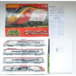 Hornby OO gauge Virgin Trains Pendolino electric train set with power car, 2x coaches and dummy car.