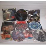 Mixed collection of picture disc LPs inc. Saxon, Van Halen, ASAP, Bruce Dickinson, etc. (14)