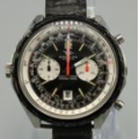 Breitling Navitimer Chrono-Matic stainless steel automatic wristwatch with date, signed black dial