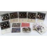 Royal Mint UK Proof Coin collection date sets, year range 1983 through 1988, other GB coin sets, tub