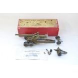 Vintage boxed Britain's 155mm gun (No 264) with instruction sheet a/f, elevation control not
