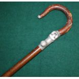 Victorian shooting stick with leather seat, L83cm