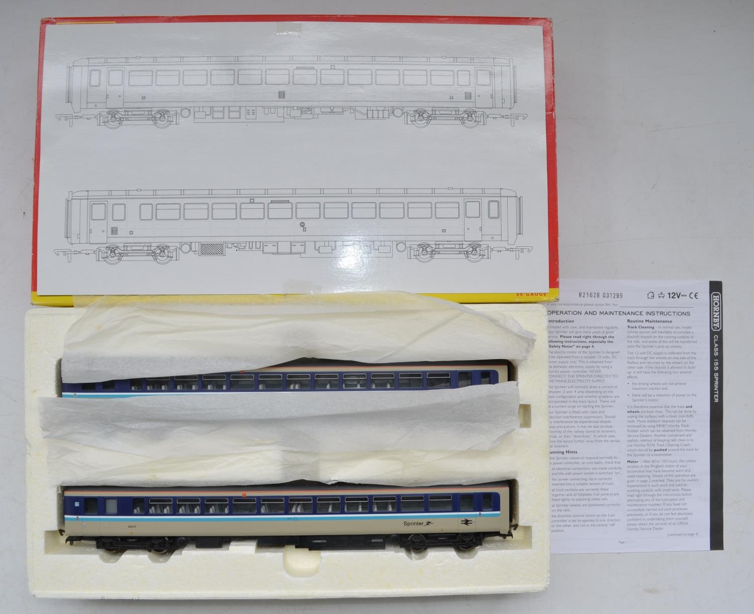 Boxed Hornby OO gauge Provincial Railways Class 155 Super Sprinter 2 car electric train set with