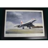 "Concorde Farewell" framed poster of The Concorde by Michael Rondot. The worlds only supersonic