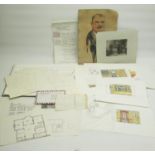Artists book cont. various drawings of period design, and assorted other ephemera