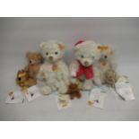 Collection of Steiff cosy friends and other Steiff plush animals of various sizes including keyrings