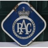 RAC double sided enamel sign, 46cm x 46cm