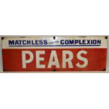Pears 'Matchless for the Complexion' enamel sign, 91.5cm x 30.5cm