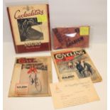 Raleigh spares book with 1934 letter, 1939 cycle book & 2 1920s magazines