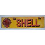 Plate steel enamel advertising sign for Shell, 60.8cm x 15.3cm