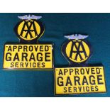 Two repro. AA 'Approved Garage Services' signs, H29cm