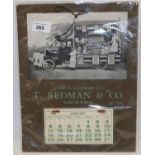 T. Redman & Co. Grocers 1925 Calendar showing mobile shop