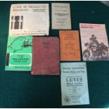 Collection of early motorcycle books/brochures inc. Douglas, Norton, Levi, etc. (15)