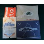 Eight car brochures incl. 1952 Fiat, Ford V8, Skoda 440, etc.