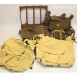 Repro Pannier bags (2 sand, 2 khaki), Pannier Carrier and 1 Special Pannier Y Strap (6)