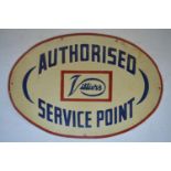Plate steel enamel advertising sign for Villiers Authorised Service Point, 61.3cm x 41.1cm