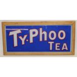 Typhoo Tea glass framed sign, 51cm x 24cm