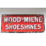 Wood-Milne Shoeshine enamel sign, H38cm x W91cm