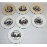 After George Cruikshank's 'The Bottle' series, seven temperance movement plates, numbered I/II/III/