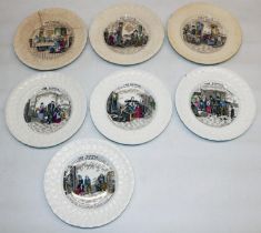 After George Cruikshank's 'The Bottle' series, seven temperance movement plates, numbered I/II/III/