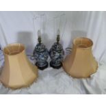 Two table lamps with shades