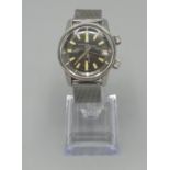 1960's Rodania Waterman stainless steel automatic wristwatch with date, signed brushed dark grey