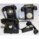GPO 1/232 CB PL46/1 black bakelite telephone, Western Electric Bell System wall mounted telephone