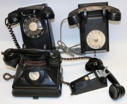 GPO 1/232 CB PL46/1 black bakelite telephone, Western Electric Bell System wall mounted telephone